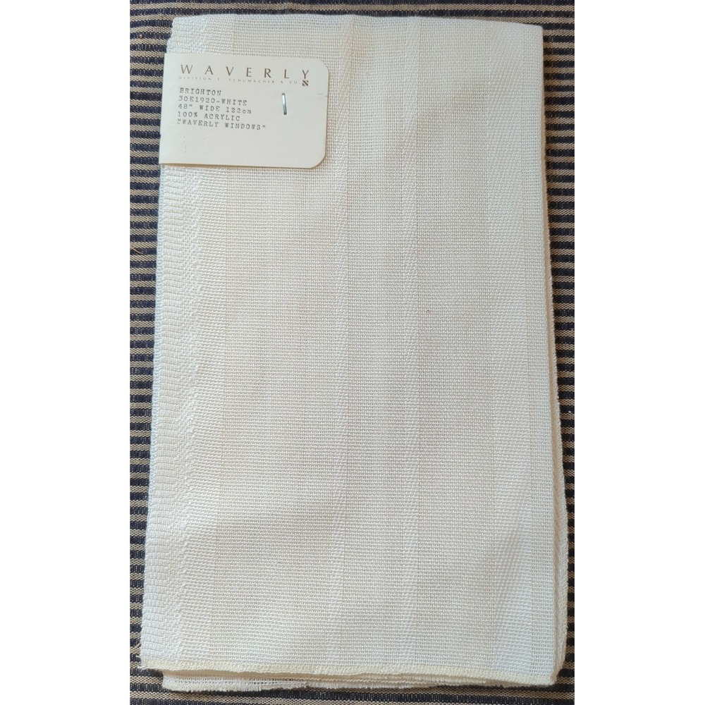 NEW Vintage Waverly Schumacher Sample Fabric Upholstery Drapes 48" White